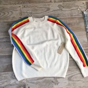 Nwt Rainbow Sleeve Sweater 
